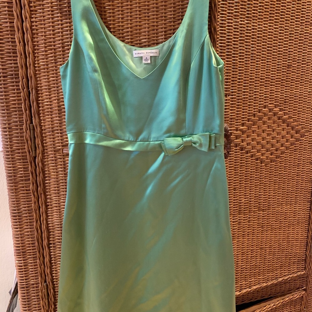 Mint green silky vintage banana republic dress